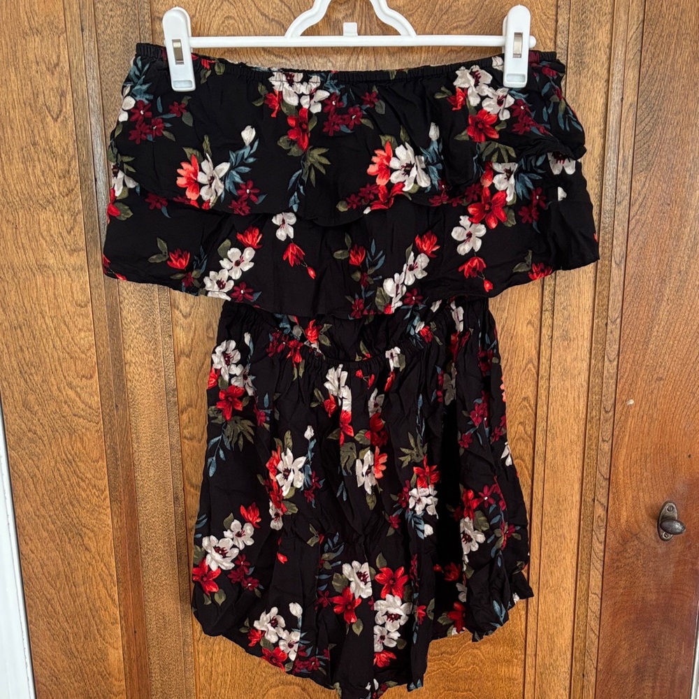 Floral Strapless Romper